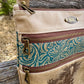 Horse Engraved Leather Crossbody Purse
