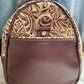 Chocolate Floral Embossed Barrel Bag