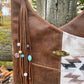 Brown Leather and Wool Crossbody Purse