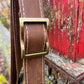 Brown Leather and Wool Crossbody Purse