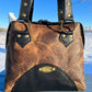 Embossed and Distressed Brown Leather Purse Set