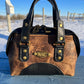 Embossed and Distressed Brown Leather Purse Set