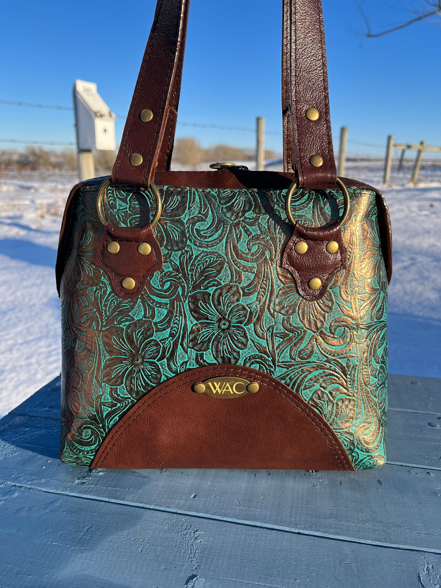 Metallic Floral Large and Small Purse