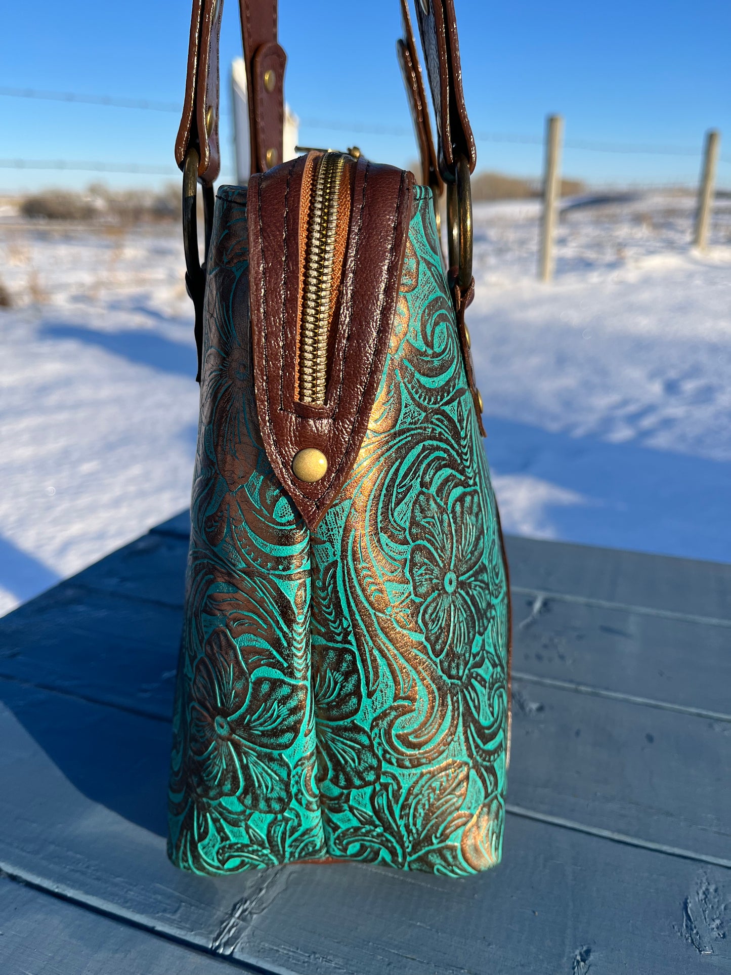 Metallic Floral Large and Small Purse