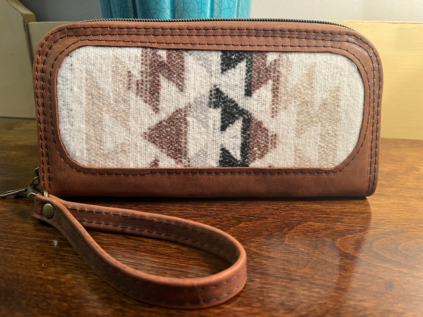 Leather and Wool Wallet