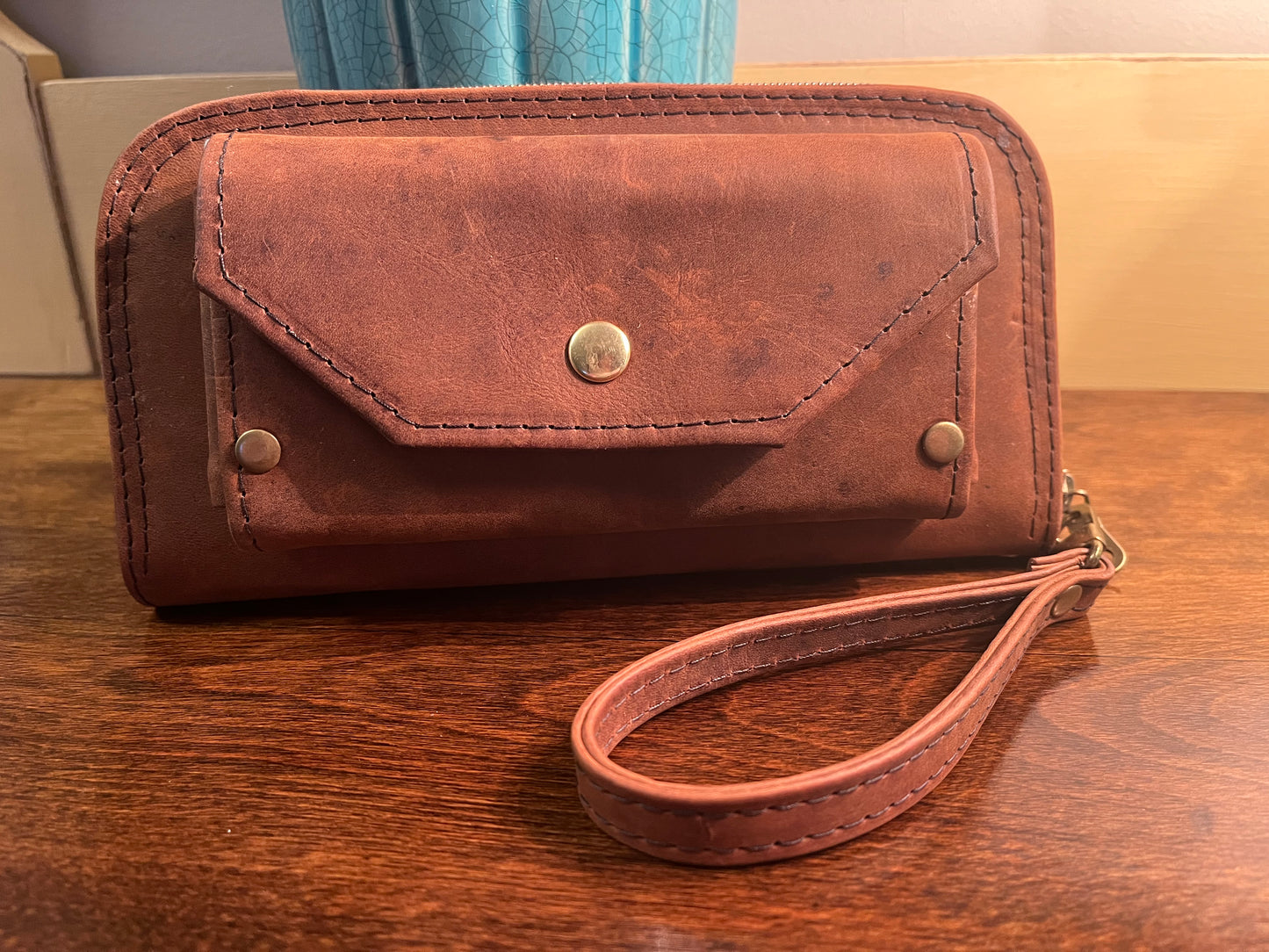 Leather and Wool Wallet