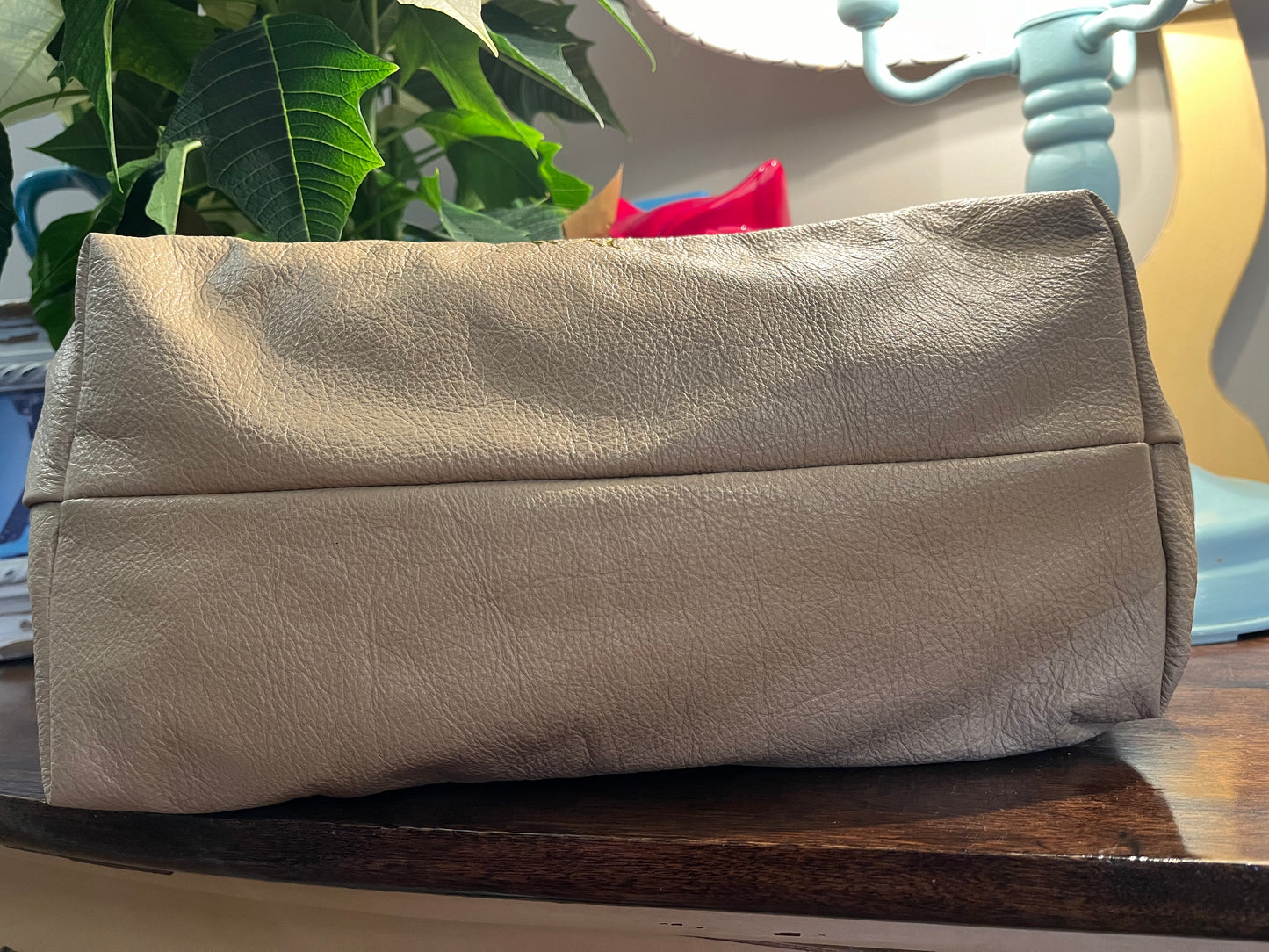 Leather and Wool Toiletry Bag