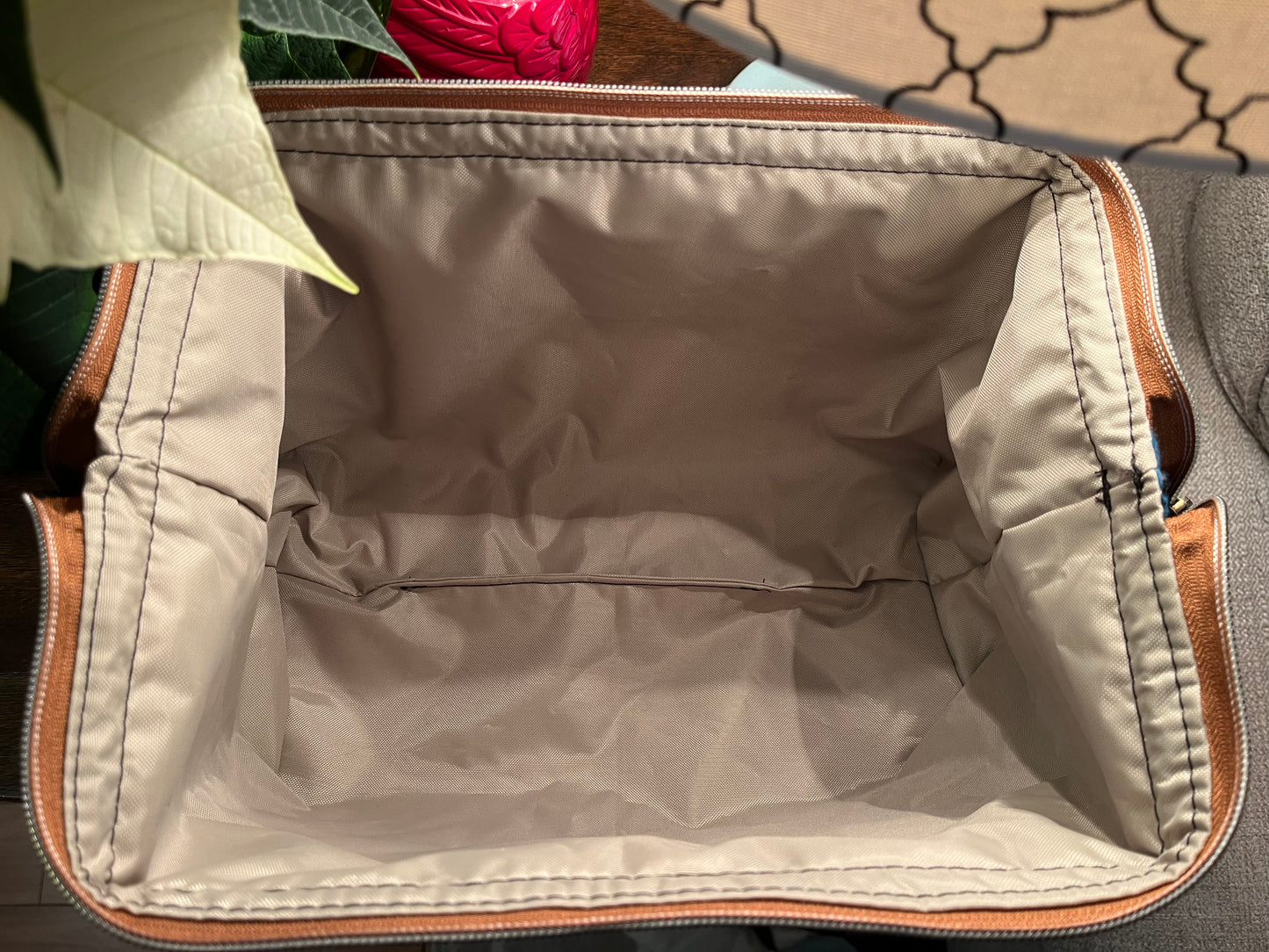 Leather and Wool Toiletry Bag