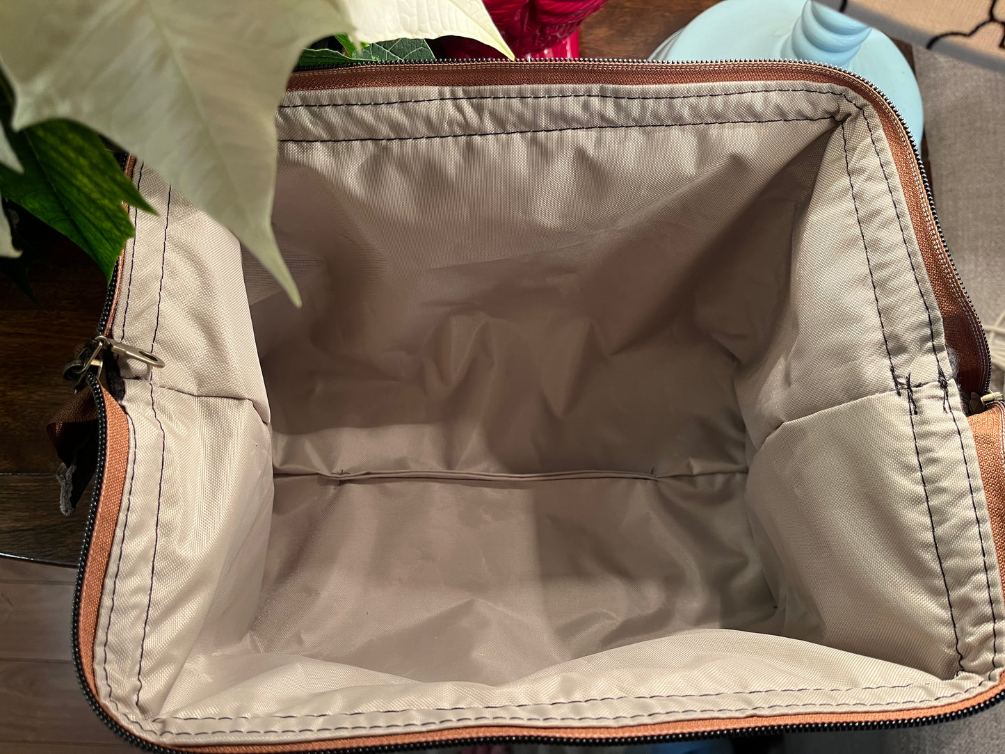 Wool and Leather Toiletry Bag