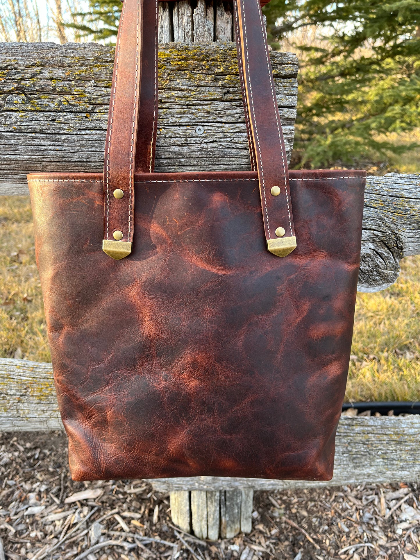 Leather and Wool Tote