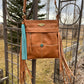 Fringe Cognac Leather Crossbody Purse