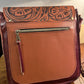 Laser Floral Tooled Leather Purse