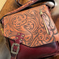 Laser Floral Tooled Leather Purse