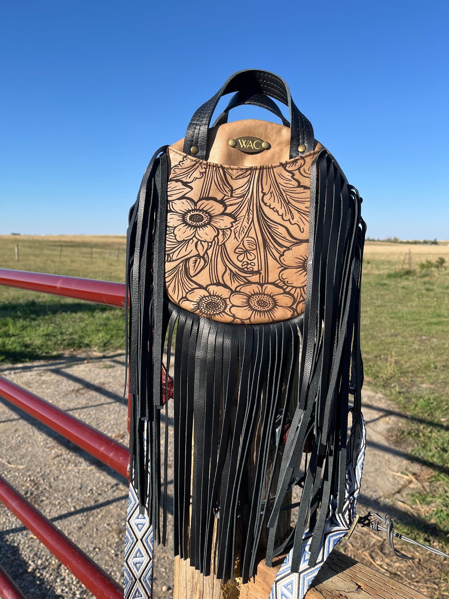 Laser Engraved Circle Fringe Purse