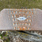 Crocodile Embossed Leather Purse and Matching Wallet