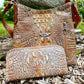 Crocodile Embossed Leather Purse and Matching Wallet