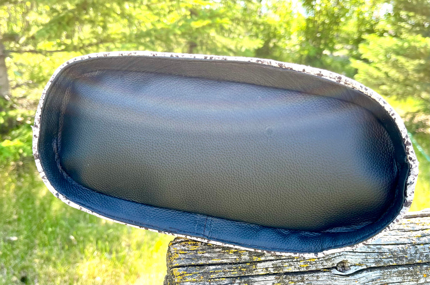 Speckled Black and White Leather Shoulder Bag and Matching Wallet