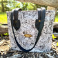 Speckled Black and White Leather Shoulder Bag and Matching Wallet