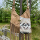 Fringe, Wool and Leather Crossbody Purse