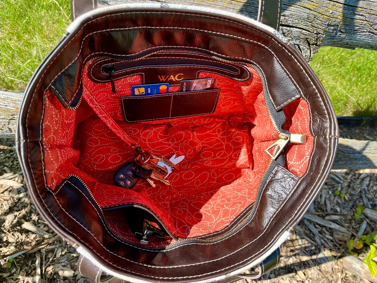 Leather and Wool Tote