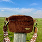 Brown Sheep Shearling and Tan Leather Sling/Fanny Pack