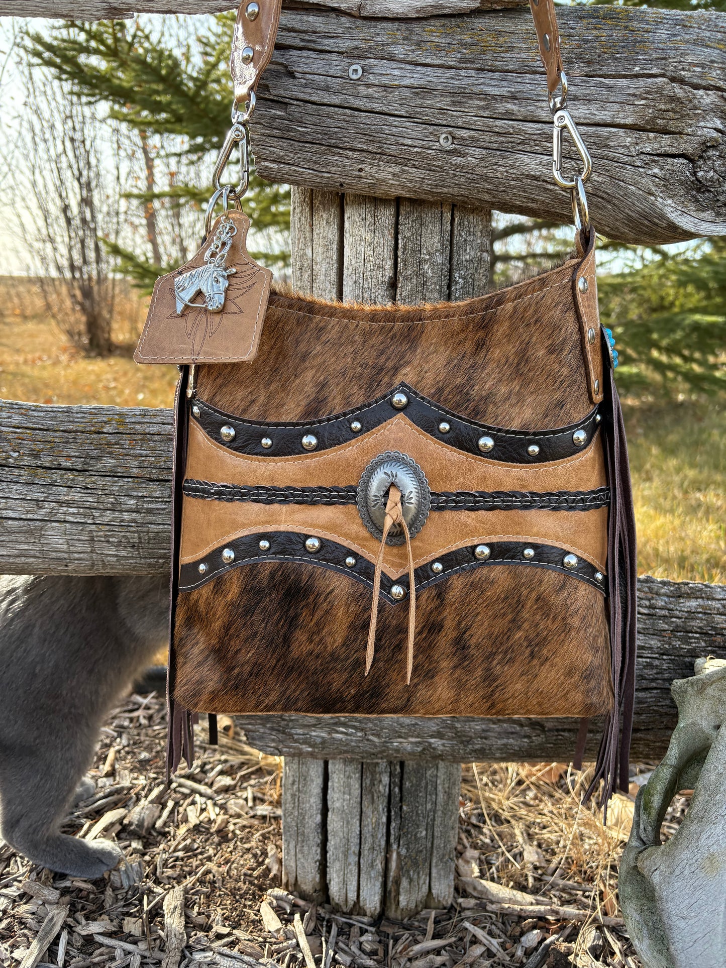 Western Hair on Hide Crossbody Bag