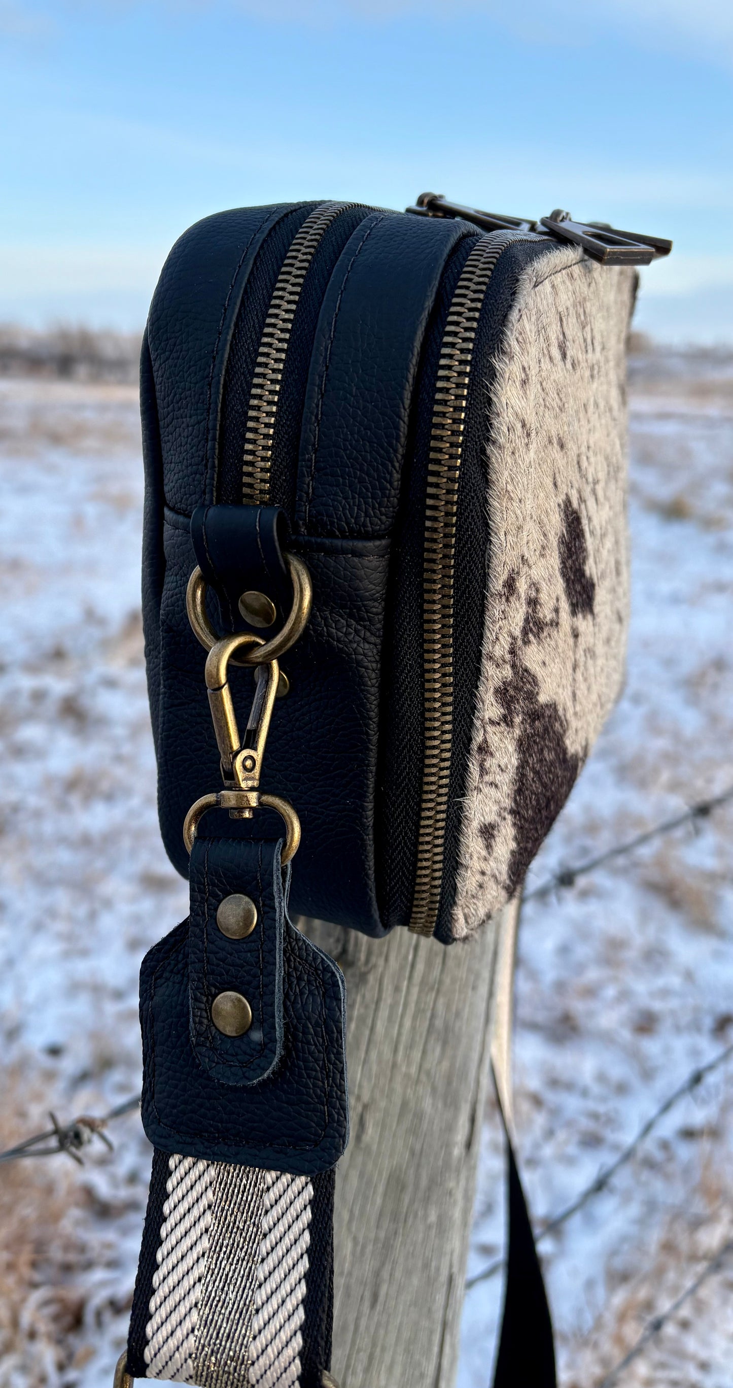 Hair on Hide Crossbody Purse with Built in Wallet