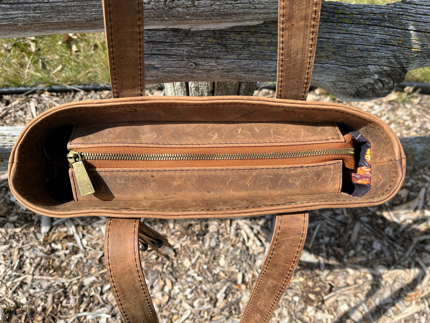 Leather and Wool Tote