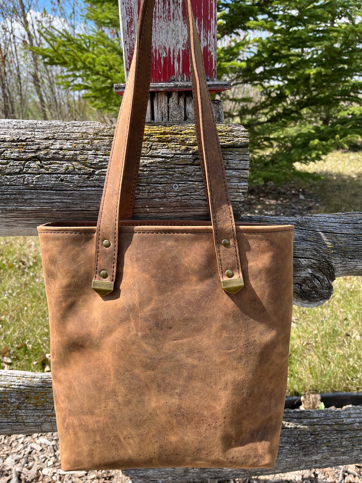 Leather and Wool Tote