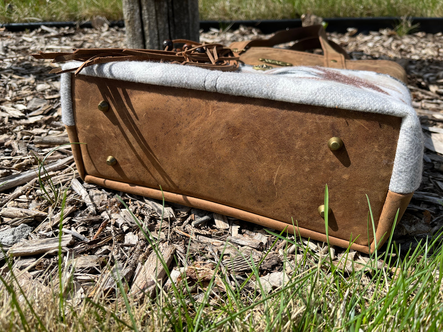 Leather and Wool Tote