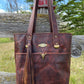 Volcano Red Distressed Leather Tote