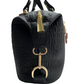 Black Italian Alligator Embossed Leather Handbag