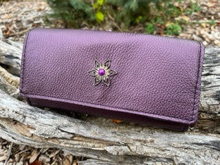 Metallic Purple Leather Wallet