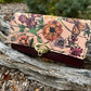 Floral Leather with Burgundy Leather Wallet