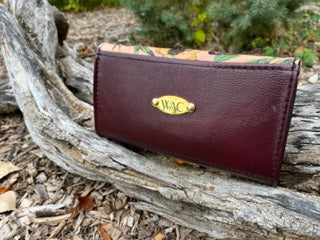 Floral Leather with Burgundy Leather Wallet