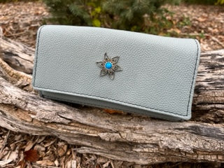 Baby Blue Leather Wallet