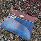 Harris Tweed Wool and Burgundy Leather Crossbody Purse
