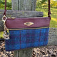 Harris Tweed Wool and Burgundy Leather Crossbody Purse