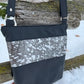 Black Leather and Metallic Silver Hair on Hide Cross Body Bag