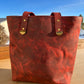 Distressed Red Leather Tote