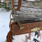 Distressed Leather Fringe and Wool Purse
