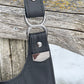 Black Leather and Wool Crossbody Purse