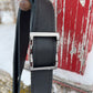 Black Leather and Wool Crossbody Purse