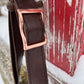 Floral Embossed Cooper Metallic/Turquoise and Brown Leather Crossbody Purse