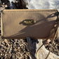 Tan Leather Wallet with Wristlet Strap