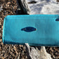 Teal Leather Wallet with Wristlet Strap