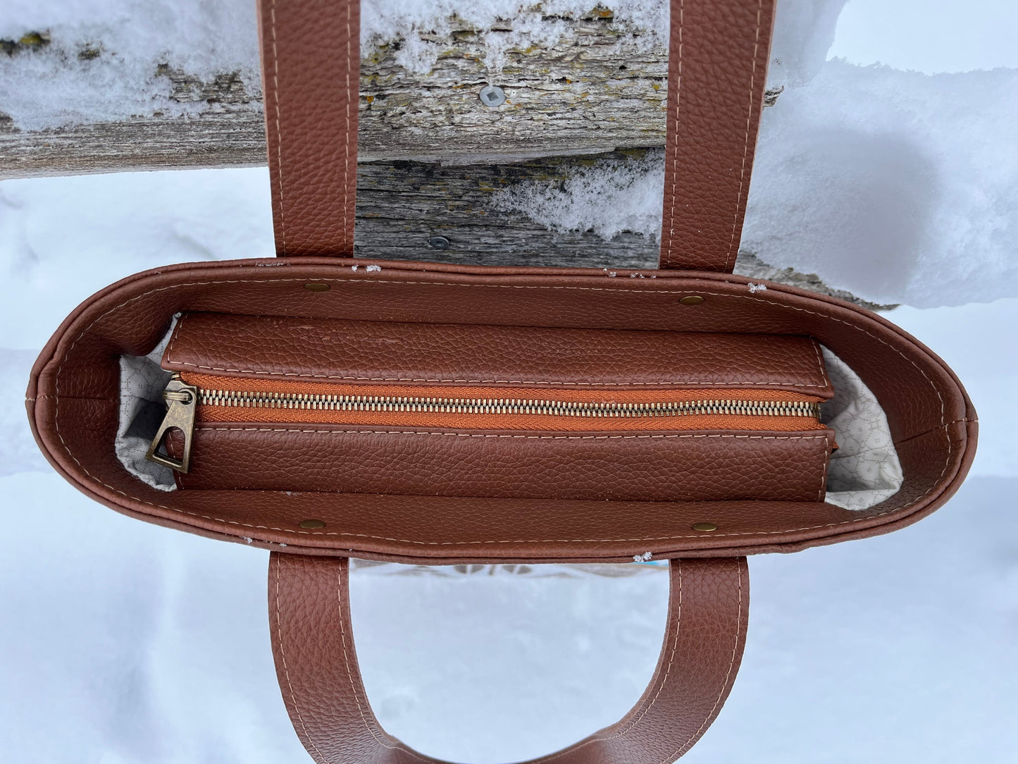 Brown Pebbled Leather Tote