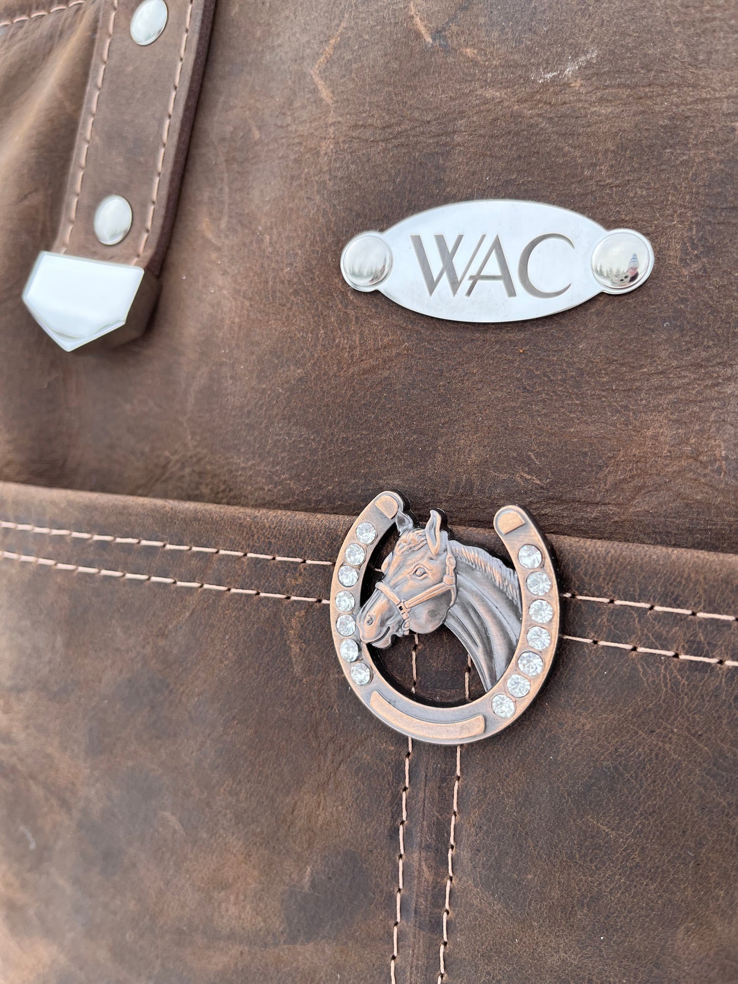 Distressed Leather Tote and Matching Wallet