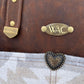 Distressed Brown Leather and Wool Tote