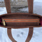 Distressed Brown Leather and Wool Tote
